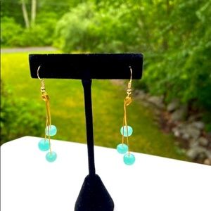 Aqua Quartz Earrings, Dangle Drop Earrings. Hand Made